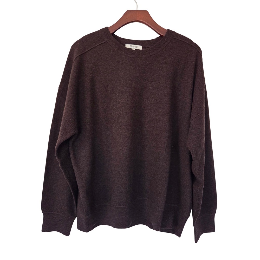 Madewell Merino Wool Pullover Sweater Women XL Brown NWT‎ $159 NS664